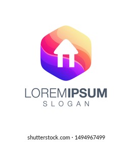 icon House gradient logo design