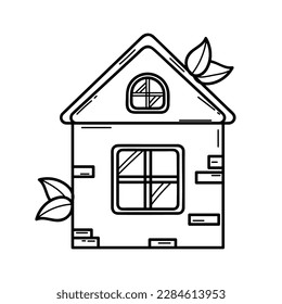 Icon. House. Green energy. Ecology. Eco style. Green. Clean planet.