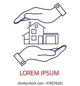 Icon house in hands