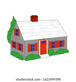 Icon house home. Residence building the city landscape three-dimensional vector symbol concept
