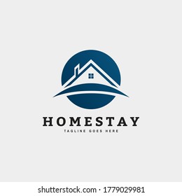 Icon house hotel or homestay company logo vector inspiration