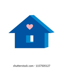 Icon of house. Illustration of cozy home. 