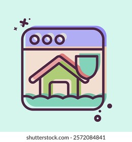 Icon House Insurance. related to Dropshipping symbol. MBE style. design editable