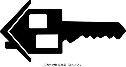 icon house and key black and white vector