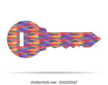 icon house key low poly