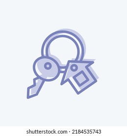 Icon House Key. suitable for education symbol. two tone style. simple design editable. design template vector. simple illustration