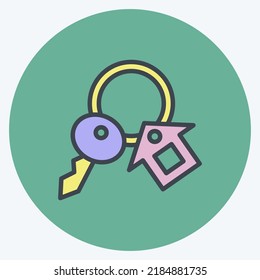 Tecla de la casa de iconos. adecuado para el símbolo educativo. estilo mate de color. diseño simple editable. vector de plantilla de diseño. ilustración simple