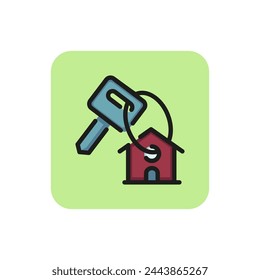 Icon of house keys. Mortgage, rent, building. Buying house concept. Can be used for topics like investment, property apartment