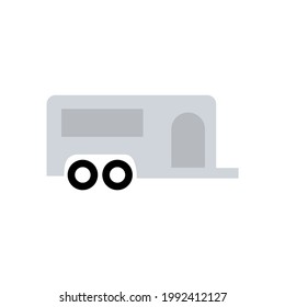 icon house on wheels on a white background, vector illustration