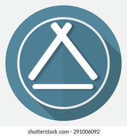 Icon house on white circle with a long shadow