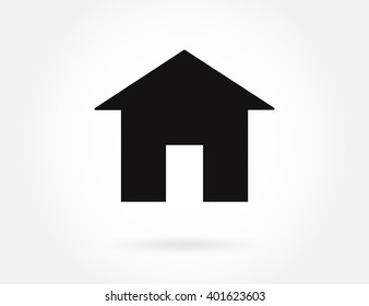 Icon house with open doors. Welcome. Vector.