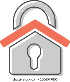 Icon of a house with a padlock