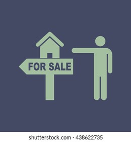 Icon of House or Property for Sale. Eps-10.