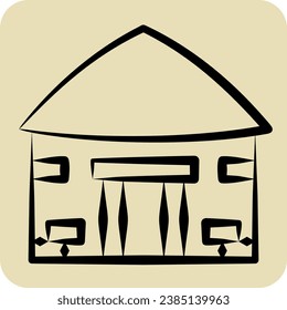 Icon House. related to Celtic symbol. hand drawn style. simple design editable. simple illustration