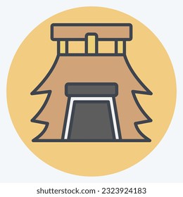 Icon House. related to Prehistoric symbol. color mate style. simple design editable. simple illustration