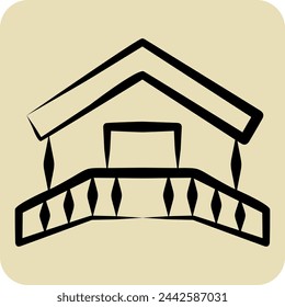 Icon House. related to South Africa symbol. hand drawn style. simple design illustration