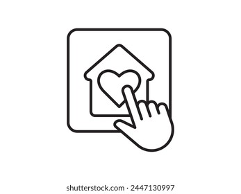 Icon a house representation, isolated against a clean background. This simple vector symbol evokes a sense of warmth and security, embodying the concept of home.