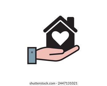 Icon a house representation, isolated against a clean background. This simple vector symbol evokes a sense of warmth and security, embodying the concept of home.