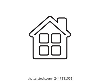 Icon a house representation, isolated against a clean background. This simple vector symbol evokes a sense of warmth and security, embodying the concept of home.