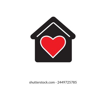 Icon a house representation, isolated against a clean background. This simple vector symbol evokes a sense of warmth and security, embodying the concept of home.