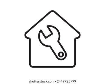 Icon a house representation, isolated against a clean background. This simple vector symbol evokes a sense of warmth and security, embodying the concept of home.