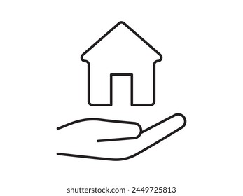 Icon a house representation, isolated against a clean background. This simple vector symbol evokes a sense of warmth and security, embodying the concept of home.