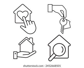 Icon a house representation, isolated against a clean background. This simple vector symbol evokes a sense of warmth and security, embodying the concept of home.