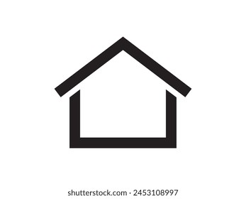 Icon a house representation, isolated against a clean background. This simple vector symbol evokes a sense of warmth and security, embodying the concept of home.