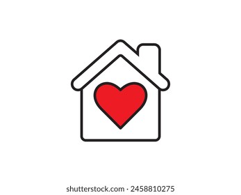 Icon a house representation, isolated against a clean background. This simple vector symbol evokes a sense of warmth and security, embodying the concept of home.