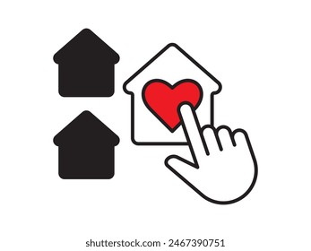 Icono de una representación de la casa, aislado contra un fondo limpio. Este sencillo símbolo de Vector evoca una sensación de calidez y seguridad, que encarna el concepto de hogar.