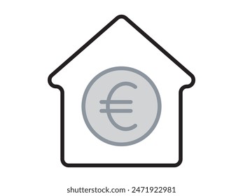 Icono de una representación de la casa, aislado contra un fondo limpio. Este sencillo símbolo de Vector evoca una sensación de calidez y seguridad, que encarna el concepto de hogar.