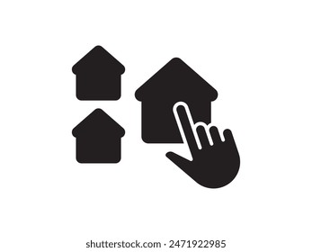 Icon a house representation, isolated against a clean background. This simple vector symbol evokes a sense of warmth and security, embodying the concept of home.