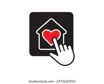 Icon a house representation, isolated against a clean background. This simple vector symbol evokes a sense of warmth and security, embodying the concept of home.