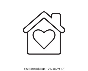 Icon a house representation, isolated against a clean background. This simple vector symbol evokes a sense of warmth and security, embodying the concept of home.