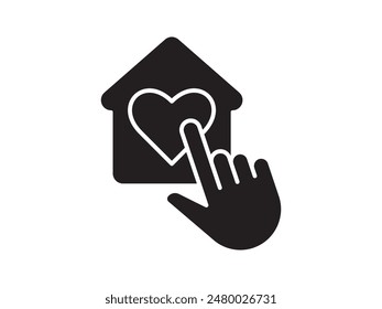 Icono de una representación de la casa, aislado contra un fondo limpio. Este sencillo símbolo de Vector evoca una sensación de calidez y seguridad, que encarna el concepto de hogar.