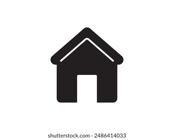 Icon a house representation, isolated against a clean background. This simple vector symbol evokes a sense of warmth and security, embodying the concept of home.