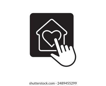 Icon a house representation, isolated against a clean background. This simple vector symbol evokes a sense of warmth and security, embodying the concept of home.