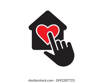 Icon a house representation, isolated against a clean background. This simple vector symbol evokes a sense of warmth and security, embodying the concept of home.