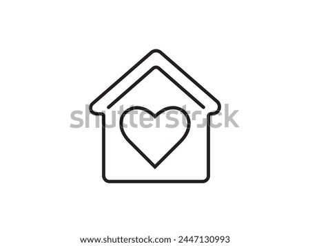 Icon a house representation, isolated against a clean background. This simple vector symbol evokes a sense of warmth and security, embodying the concept of home.