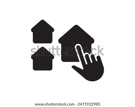 Icon a house representation, isolated against a clean background. This simple vector symbol evokes a sense of warmth and security, embodying the concept of home.