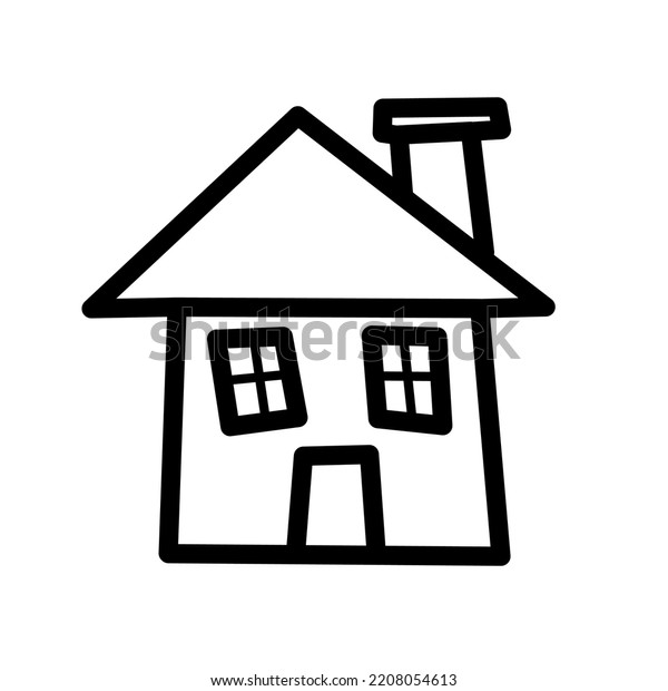 Icon House Simple Black Without Background Stock Vector (Royalty Free
