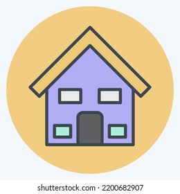 Icon House. suitable for education symbol. color mate style. simple design editable. design template vector. simple illustration