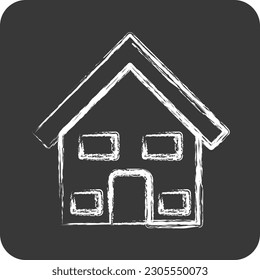 Icon House. suitable for education symbol. chalk Style. simple design editable. design template vector