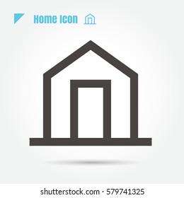 icon house thin line vector illustration sign symbol thin line modern minimalistic flat design vector on white background