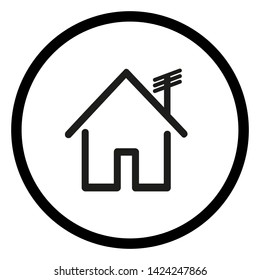 Icon of the house. Vector Logo. House icon with linear stroke, editable.