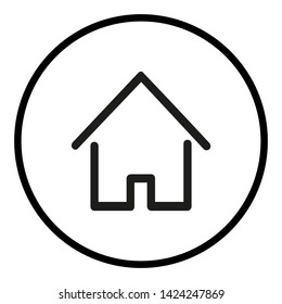 Icon of the house. Vector Logo. House icon with linear stroke, editable.