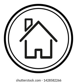 Icon of the house. Vector Logo. House icon with linear stroke, editable.