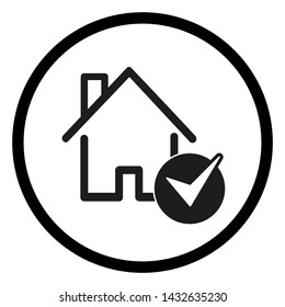 Icon of the house. Vector Logo. House icon with linear stroke, editable.