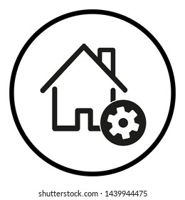 Icon of the house. Vector Logo. House icon with linear stroke, editable.