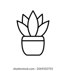 Icon of a houseplant in a pot with many leaves
